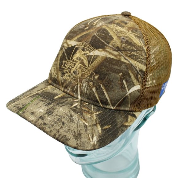 California Water Fowl Association 75yr 1945 2020 Camouflage Snapback Trucker Hat - Picture 4 of 10